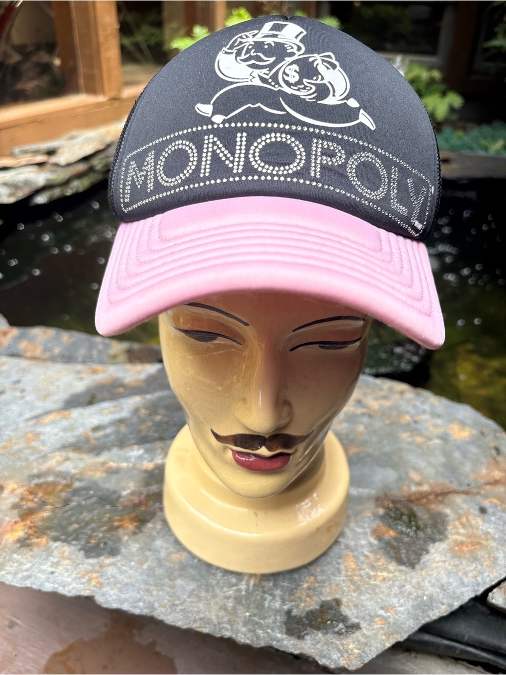Monopoly Logo Trucker Hat - Pink and Black